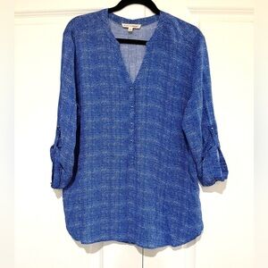 Grand & Greene blue/white blouse sz XL